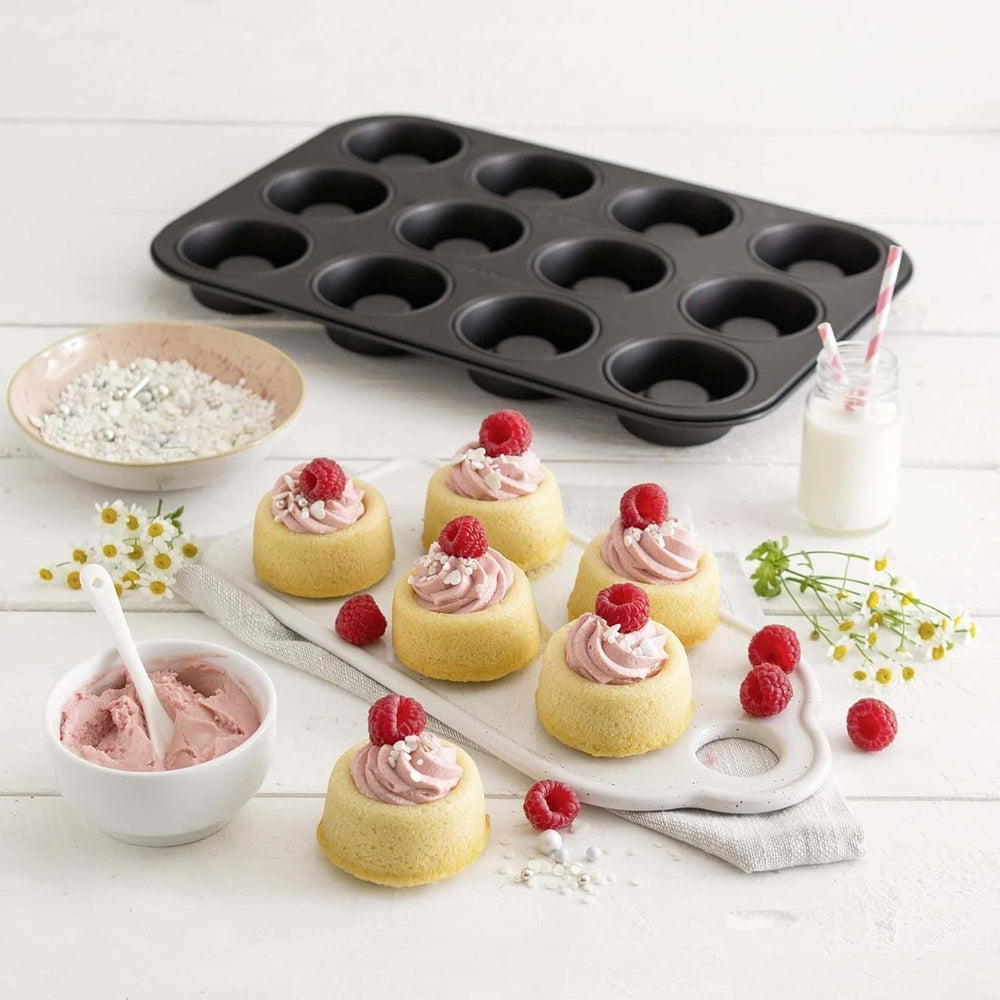 Zenker Cup-Cake-Backblech 12Er Set – Premium Antihaftbeschichtung, Für Perfekte Cupcakes, 385X265X30Mm, Hitzebeständig Bis 230°C Moldes y bandejas para hornear Naty Shop