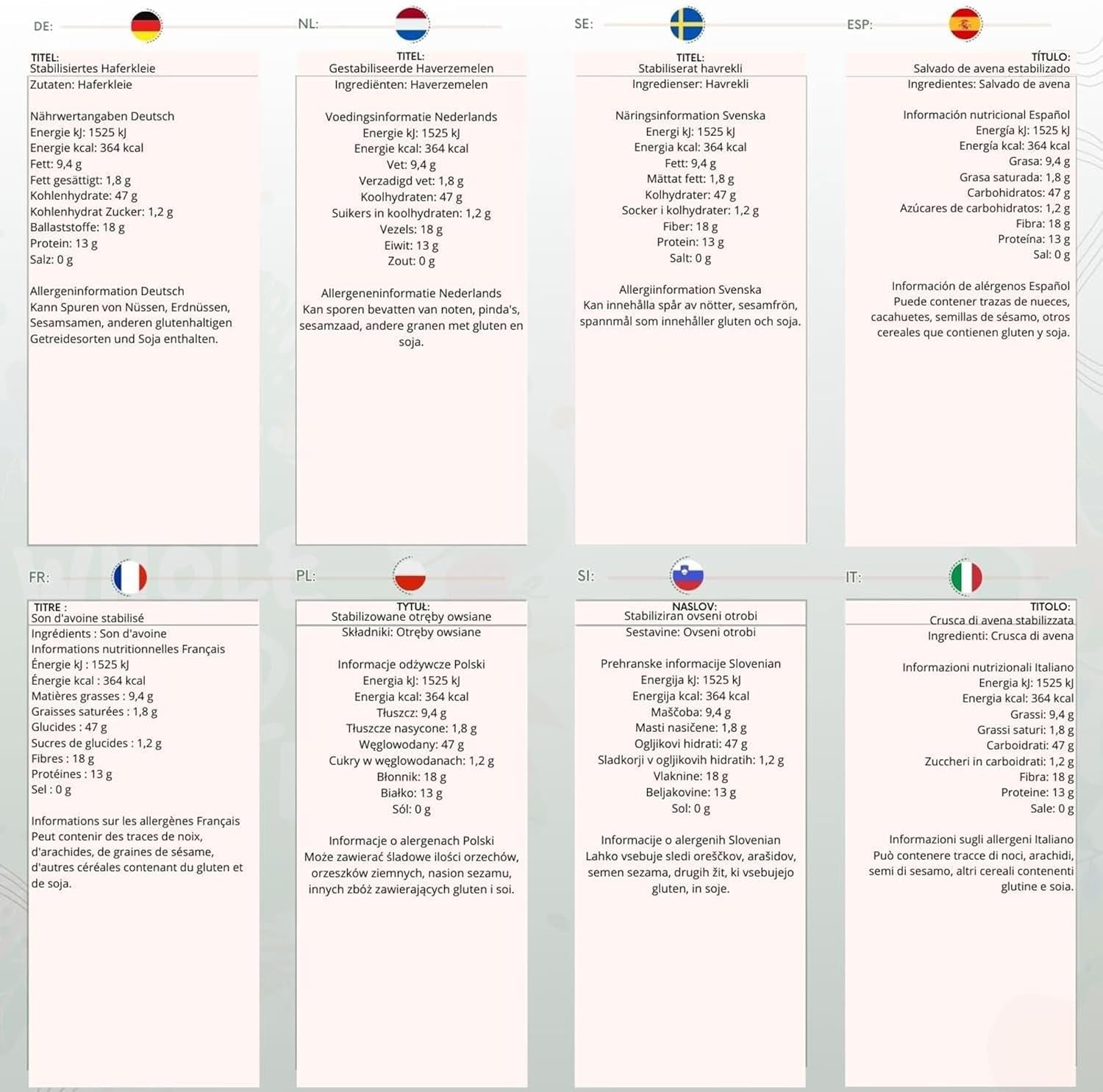 Salvado de avena estabilizado Wholefood Earth 2 kg | Sin OGM | Rico en fibra