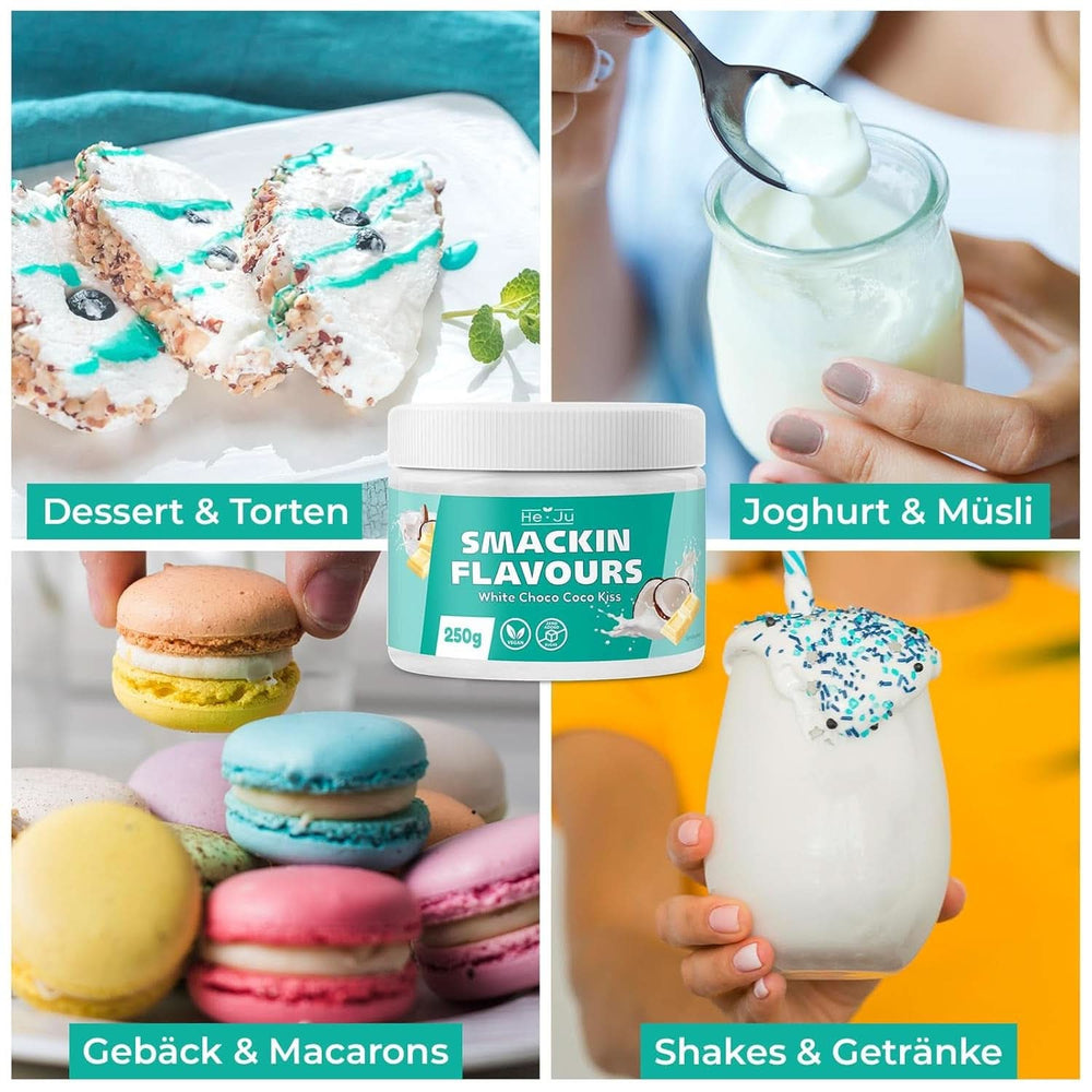 He-Ju, Polvo con sabor a chocolate blanco y coco, 250 gramos Tienda Aromas Naty