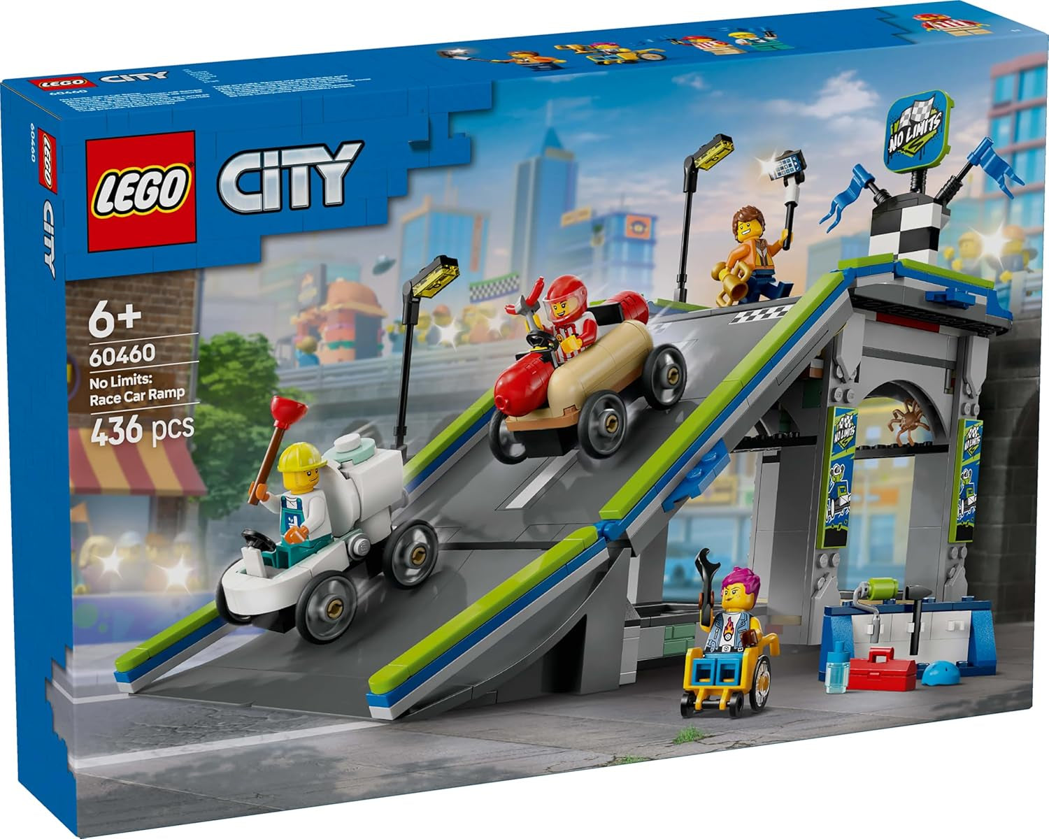 LEGO City No Limits: Carrera de Jaboneras con Rampa - Juguete de construcción para niños y niñas a partir de 6 años - Set con 2 cajas de jabón y 4 minifiguras de Racer - Idea de regalo para niños 60460 Juegos de construcción Besuche den LEGO-Store
