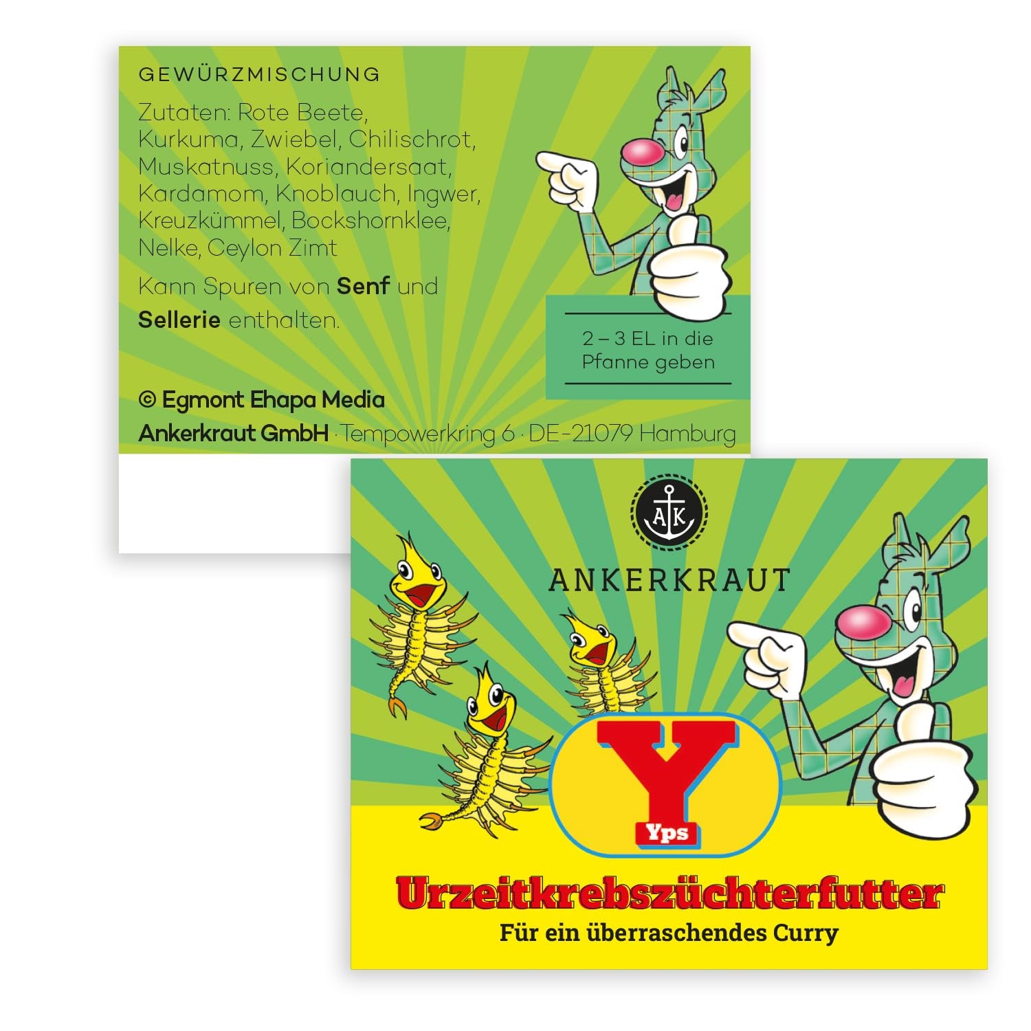 Ankerkraut x Yps Urzeitkrebszüchterfutter, Gewürzmischung für Rice, Gemüse und Snacks, mit Rote Beete, Kurkuma und Zwiebel, sin sal, 80 g en corcho