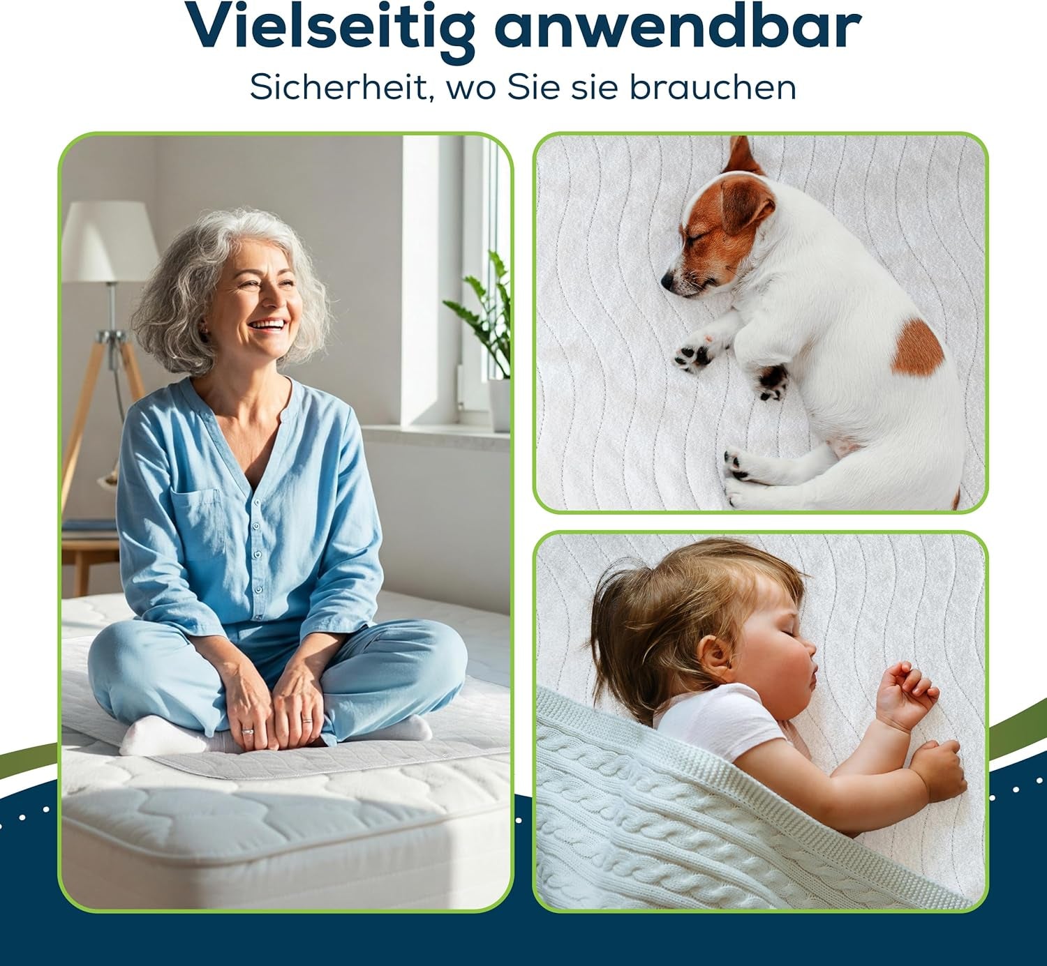 Sensalou Colchón para Incontinencia 90x160cm Colchón para Incontinencia Impermeable Lavable Transpirable