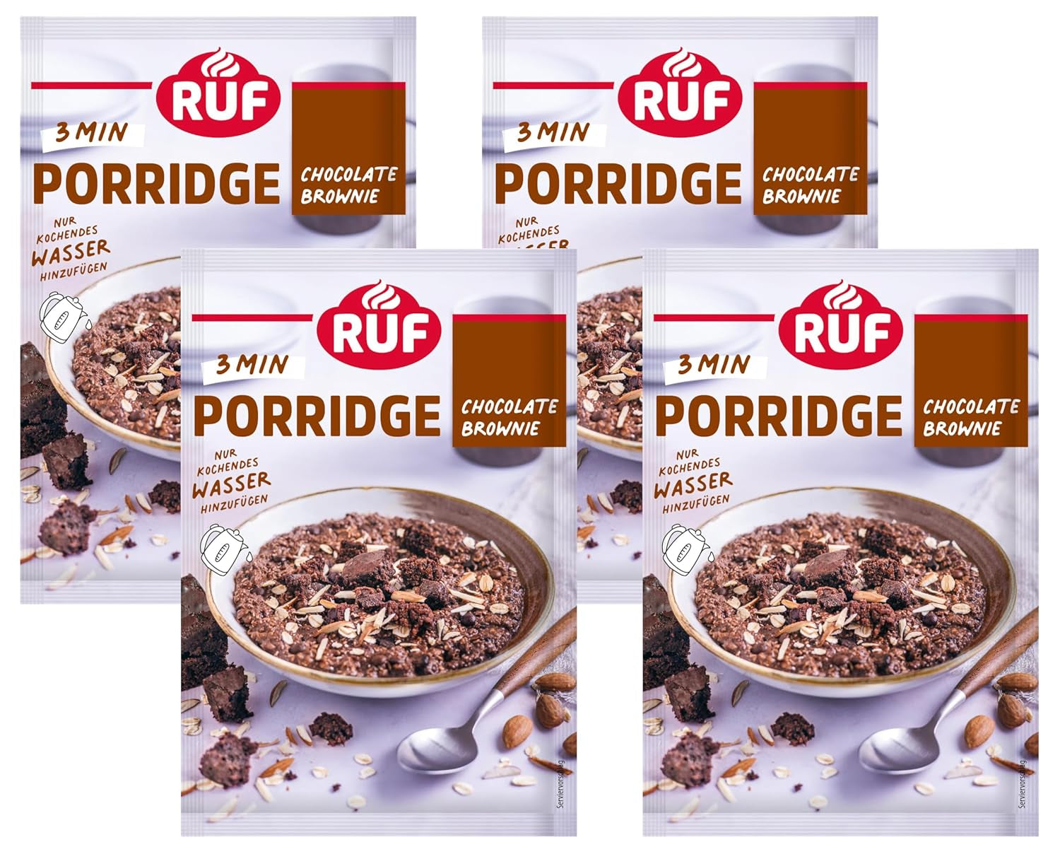 Avena instantánea RUF con fresas y vainilla, una comida de verano con avena lista en 3 minutos, 1 sobre x 65g