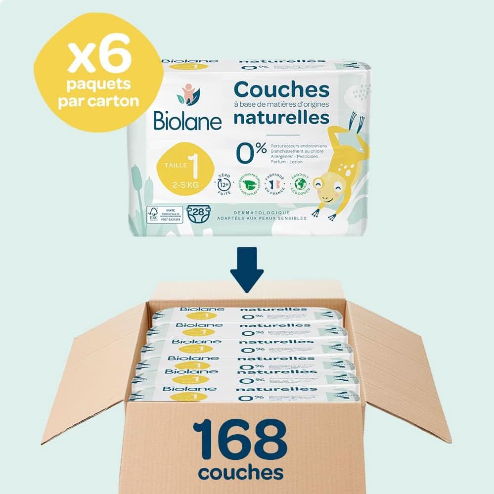 Scutece Biolane pentru piele sensibila - deosebit de absorbanta, fara scurgeri, 12 ore uscate, diverse marimi Mama si Copilul Naty Shop