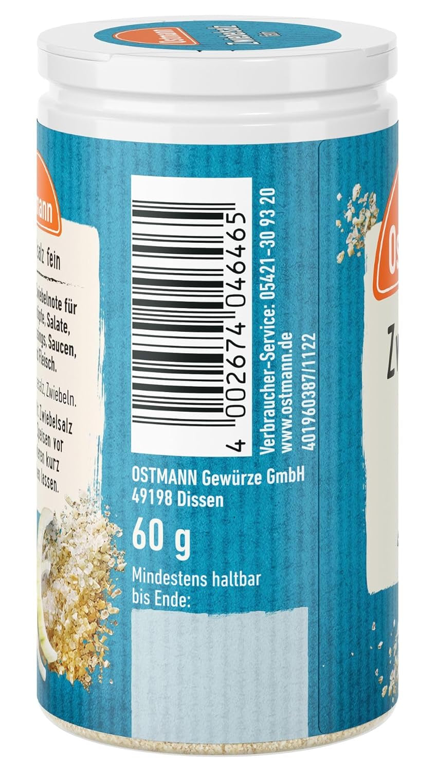 Ostmann Gewürze - Zwiebelsalz | Embalaje completo y reciclable | 60 g en Der Streudose