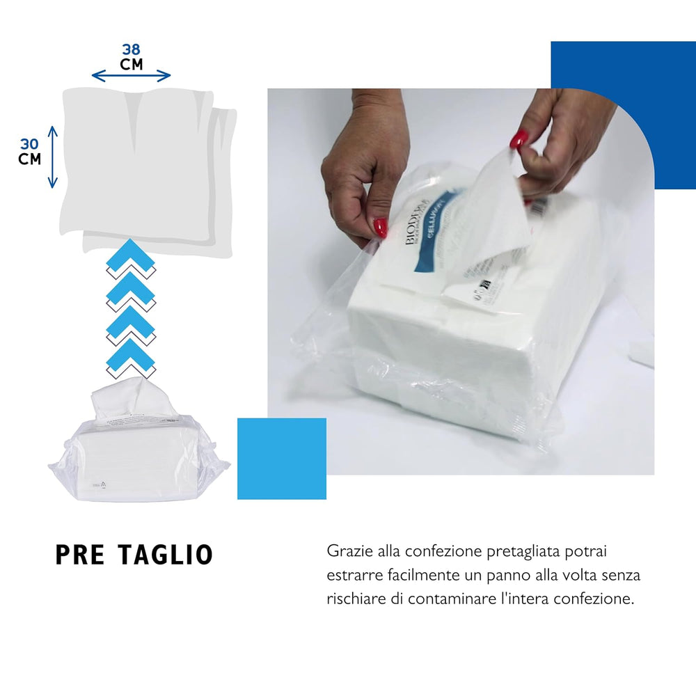 BIODERM Cellusoft - toallitas húmedas suaves, multifuncionales, desechables de viscosa y poliéster - toallitas multifuncionales para la delicada higiene de la piel sensible y enrojecida de personas mayores y niños - 30 x 38 cm (50
