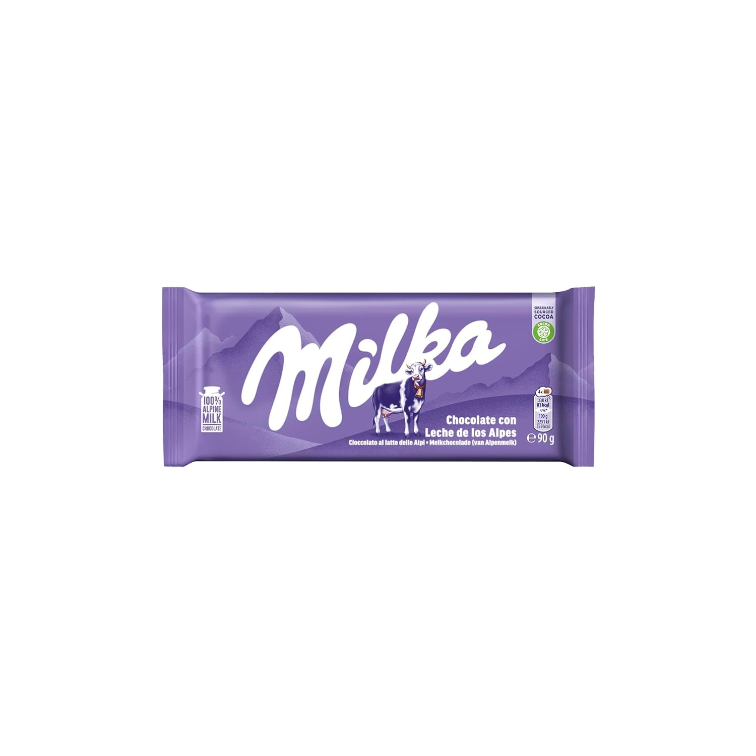 Milka Cow Spots – Chocolate con leche alpino con chocolate blanco con diseño de manchas de vaca – 24 x 90 g
