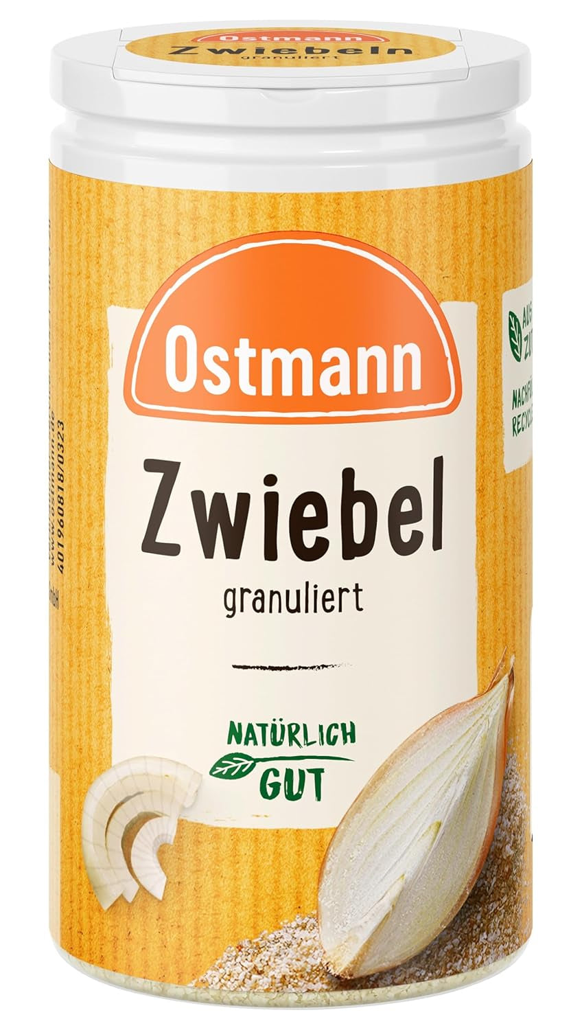 Ostmann Gewürze - Granular Zwiebeln | Zwiebelpulver zum Würzen herzhafter Gerichte | 40 g en dosis reciclable.