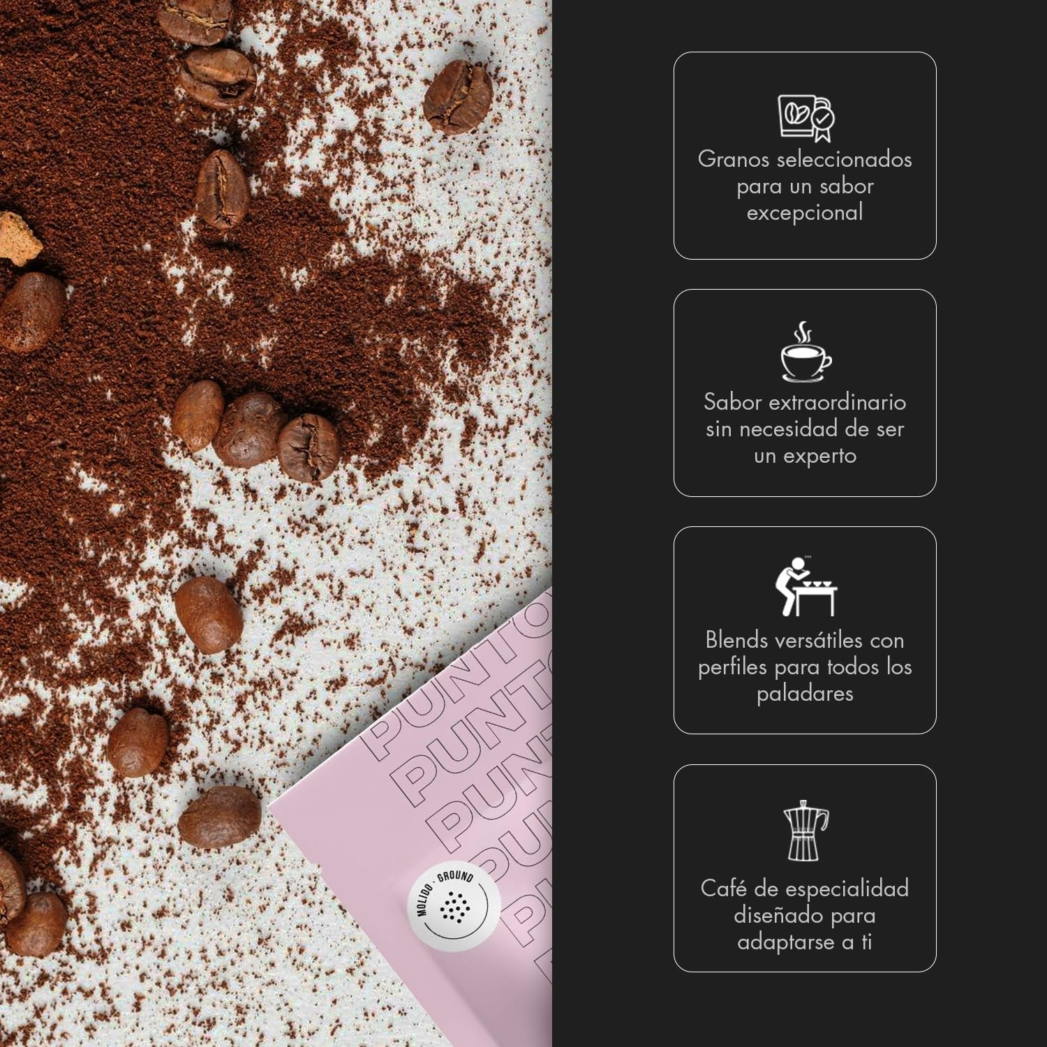 – Cafea etiopiană măcinată – 250 g – Cafea specială – Prăjire medie – 100% Arabica – Note de miere, scorțișoară și ciocolată – Aciditate intensă – Corp mediu