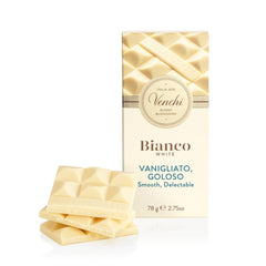 Venchi - Barra de chocolate extra blanco, 78 g - con vainilla - Sin gluten