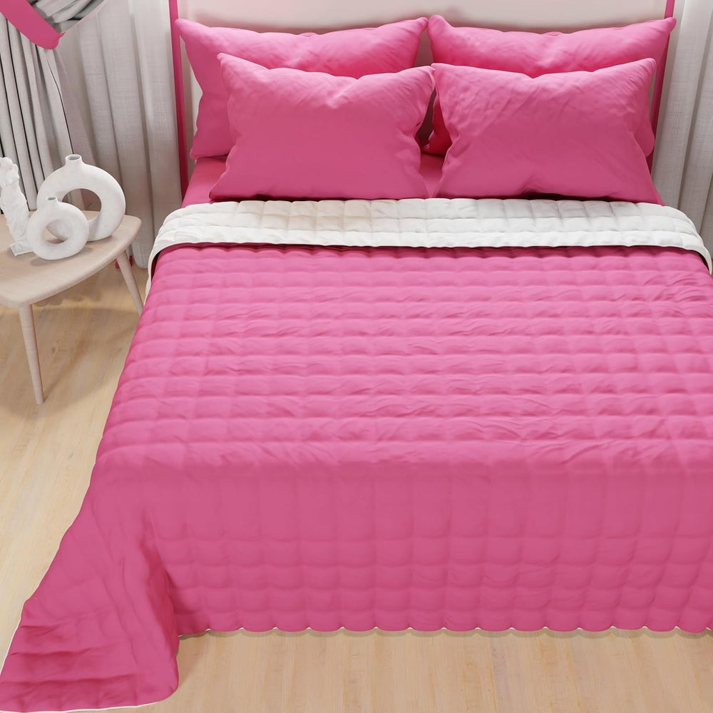 PETTI Artigiani Italiani - Cubrecama individual, colcha de doble cara, colcha de muelles, azul medianoche, blanco, 100% Made in Italy