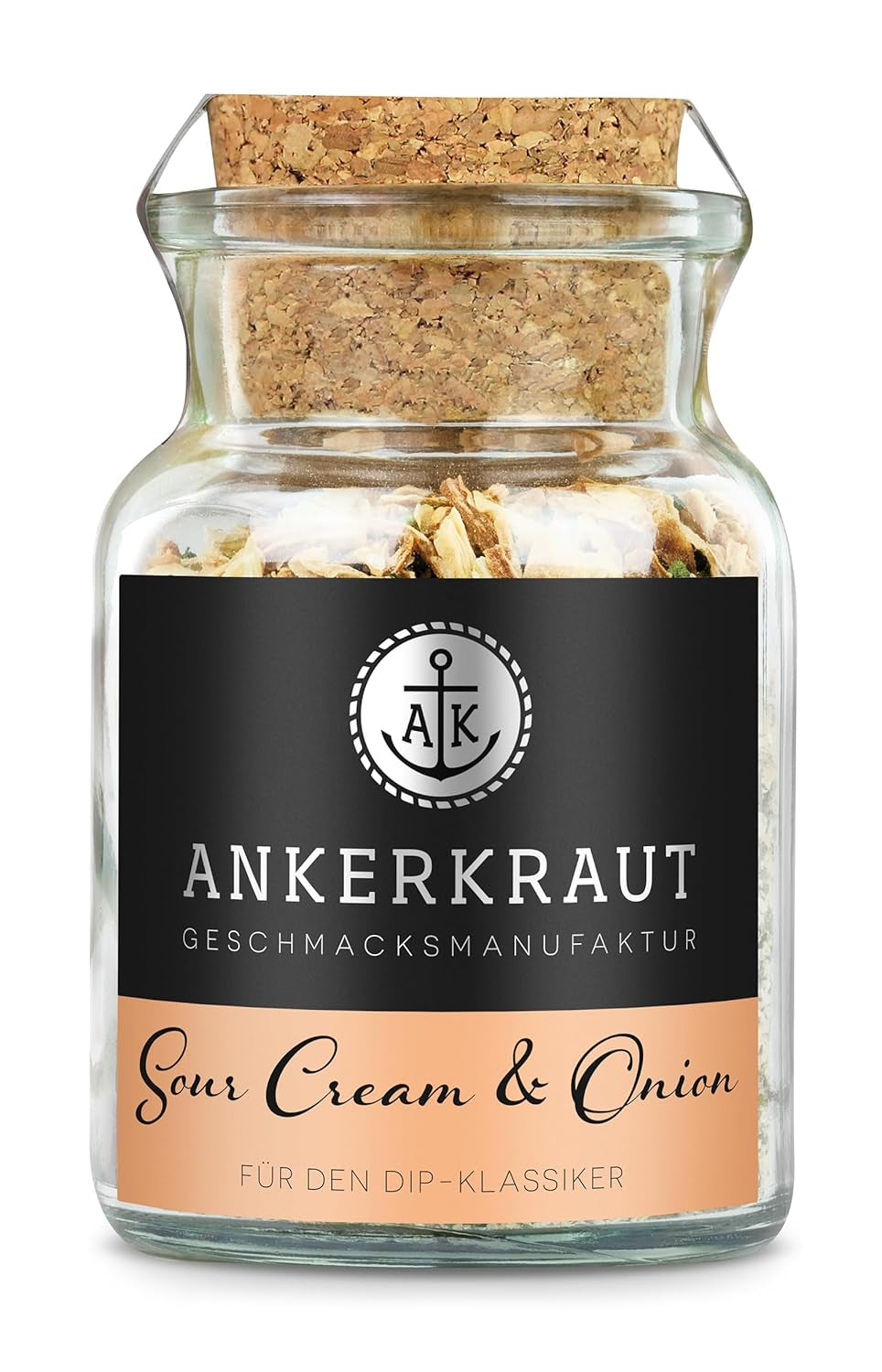 Ankerkraut "Crema agria y cebolla", Dip-Gewürzmischung para Kartoffelspalten, Brot, Fleisch oder Chips, 160 g en bolsa aromática