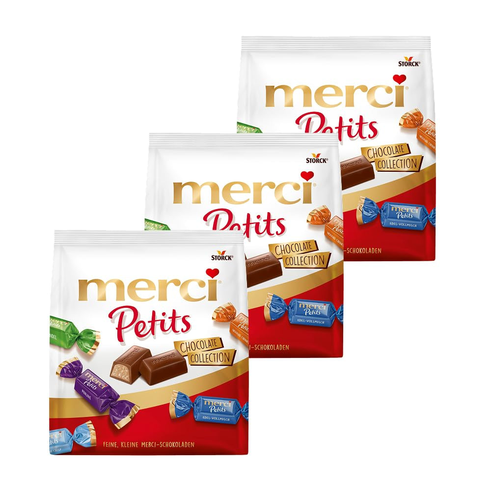 Merci Together - 1 x 175g - Bombones rellenos en cinco variedades con fino chocolate con leche - Bombones de chocolate para compartir y regalar