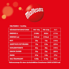 Maltesers, bolas de chocolate con un centro crujiente y ligero, aireado, snack de chocolate, 1 paquete (1 x 300 g)