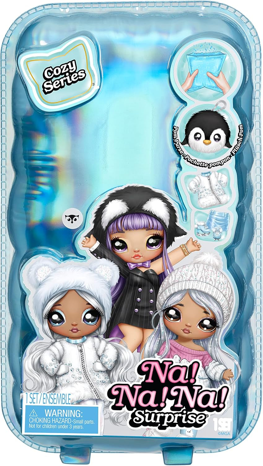 ¡N / A! ¡N / A! ¡N / A! Serie SurpriseCozy – Evie VON HOO – Schneeule Modepuppe aus softe Plüsch mit weissen Haaren, Mütze, Outfit und Flauschiger Anhäntagetasche – Tolles Geschenk für Kinder ab 5 Jahren 119357EUC