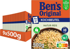 BEN'S ORIGINAL™ arroz natural en bolsa, 9 x 500 g