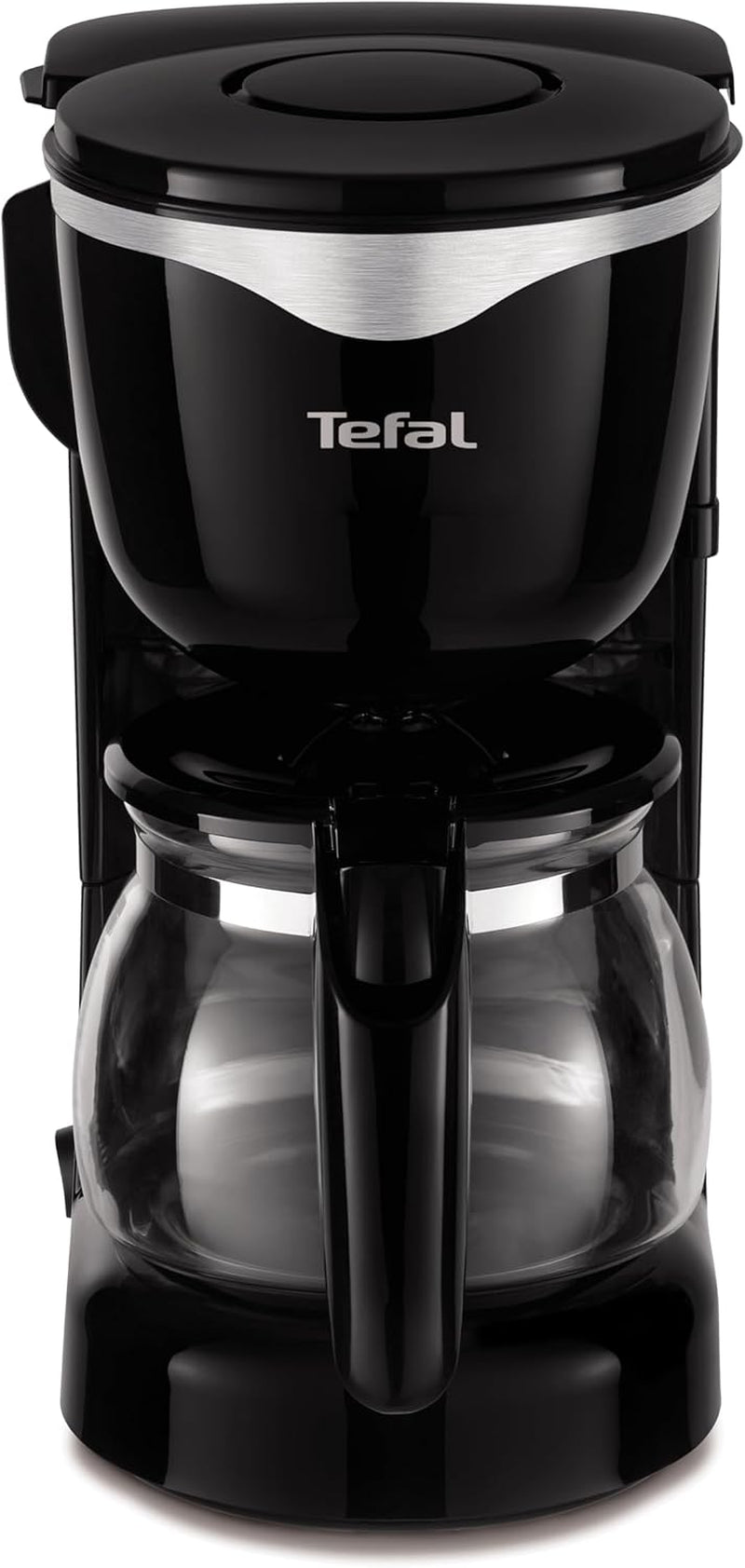 Tefal CM3408 Cafetieră mini din sticlă (600 W, 6 cești) negru/oțel inoxidabil, CM340811