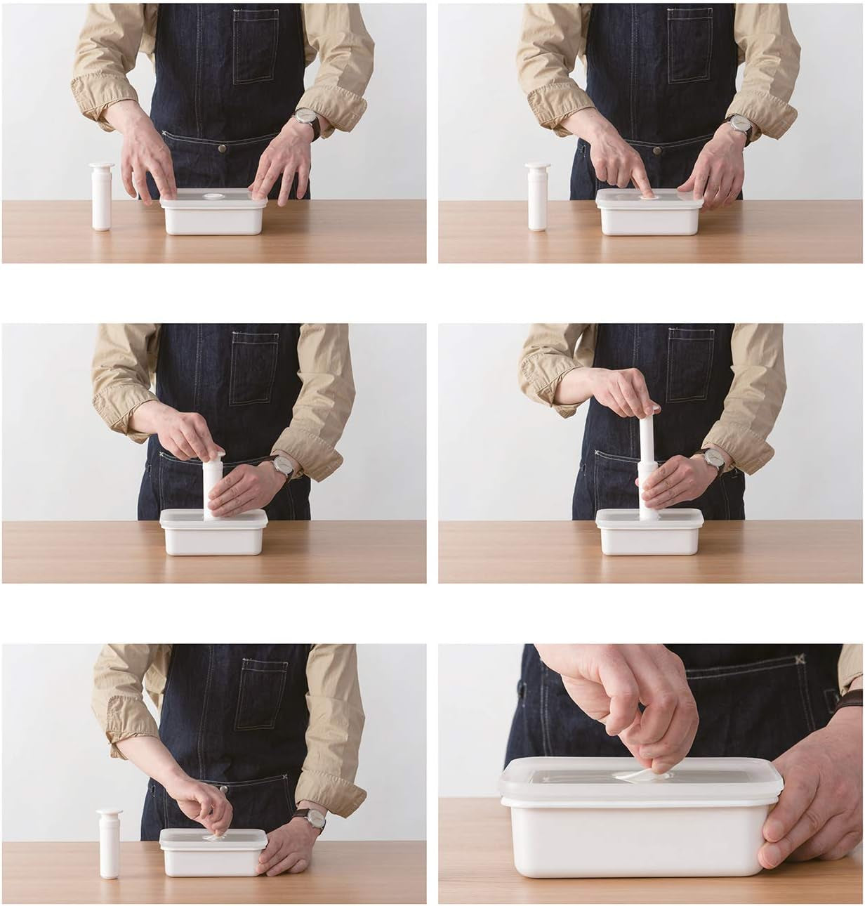 Staniu de depozitare a alimentelor în vid emailat | XL | 1.85L | 23.5 x 17.5 x 7cm | păstrează alimentele proaspete pentru mult mai mult timp | protejează alimentele de bacterii și infestare fungică | fără pompă de vid Cutii depozitare alimente Naty Shop