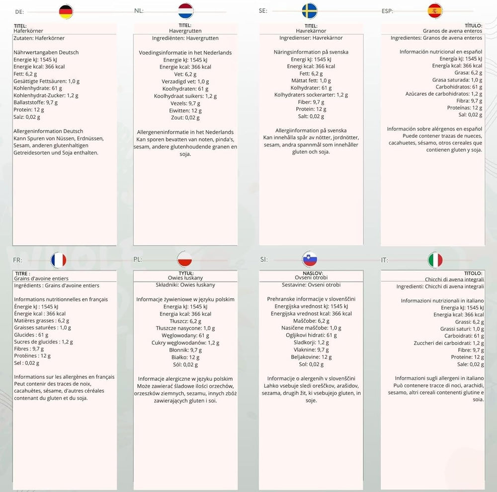 Granos de avena Wholefood Earth 2 kg | Sin OGM | Naturales | Rico en fibra