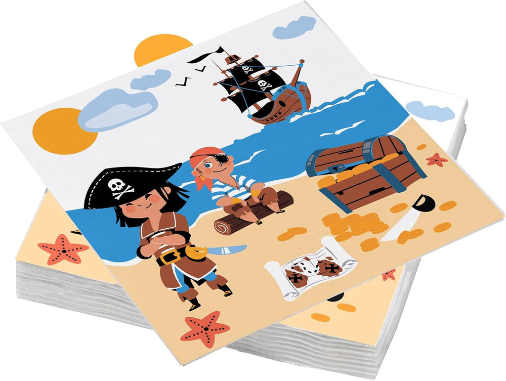 ARTS DE LA TABLE 20 de șervețele din vată, 33 X 33 Cm, 3 straturi, spumă de pirat, scoici (pachet de 3)