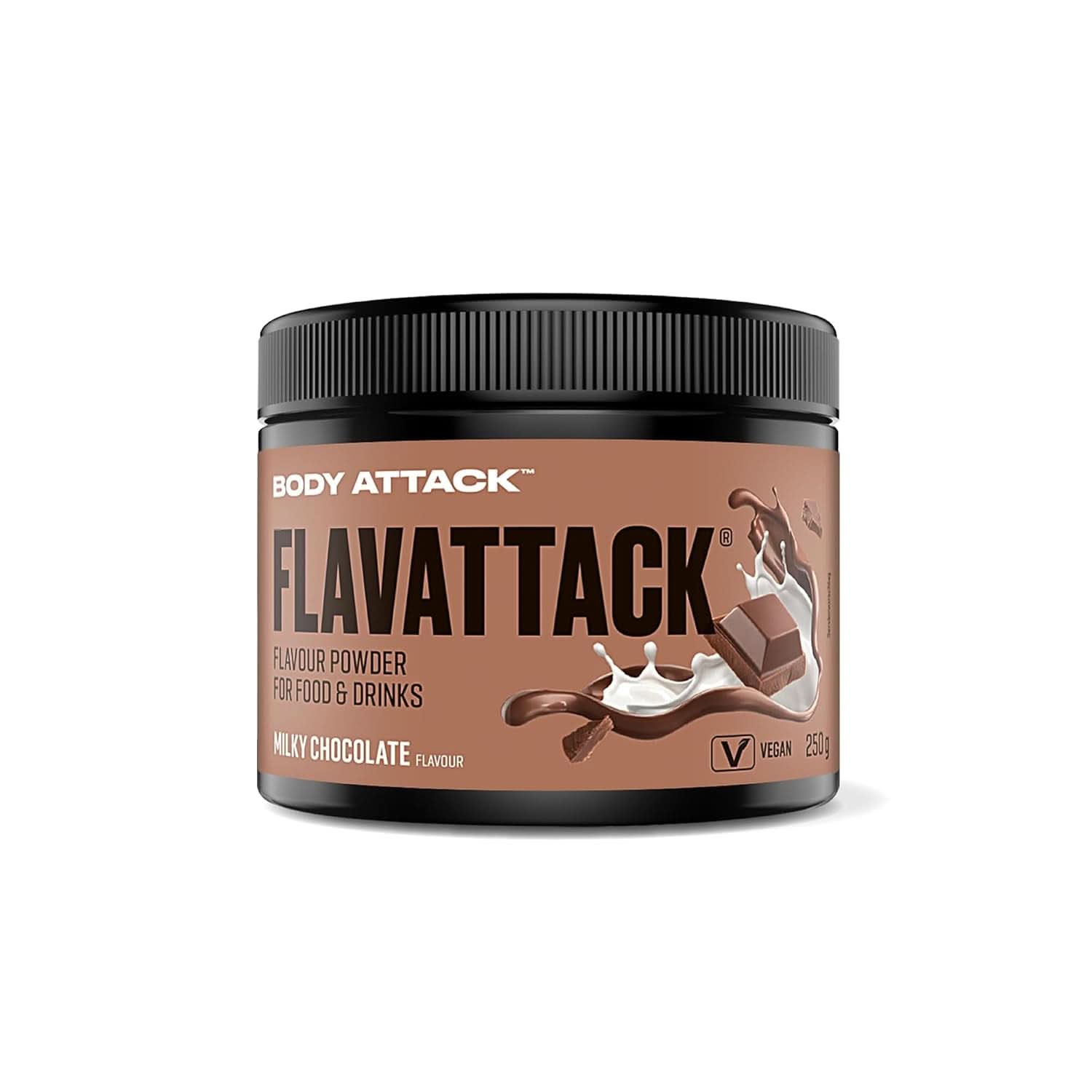 Body Attack Flavattack®, Double Choc Brownie, 250G / 83 porciones Sabores Naty Shop 250 gramos Chocolate con leche