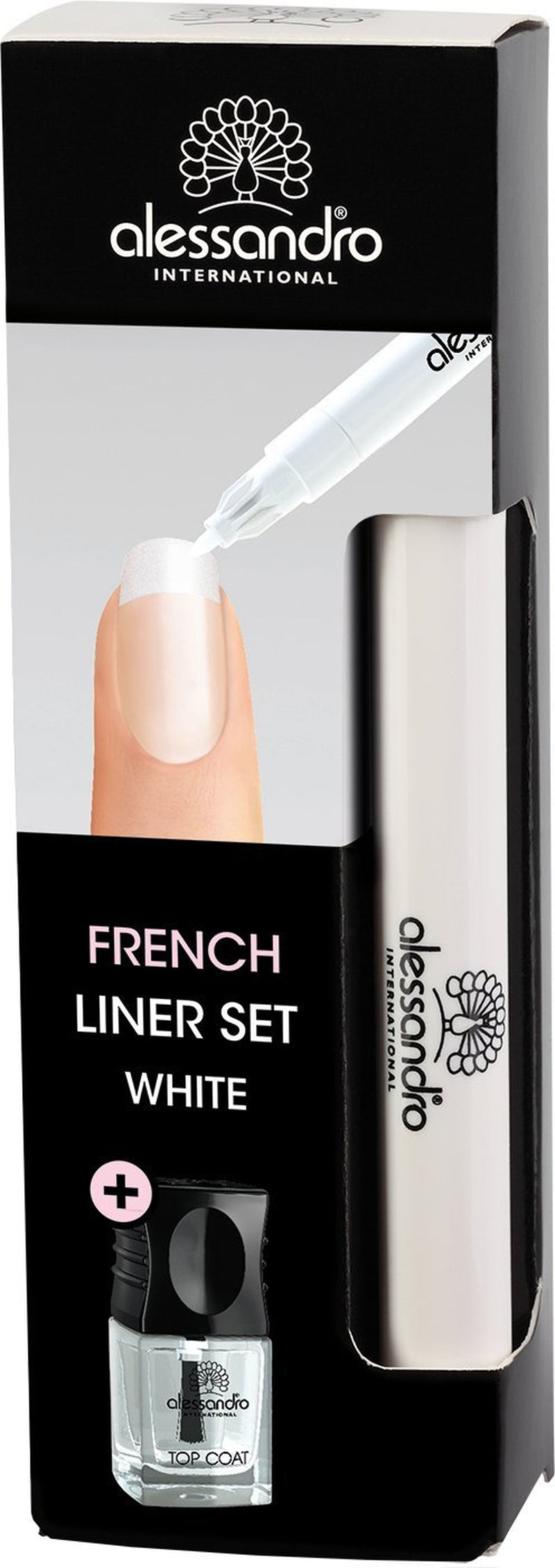 Juego de delineadores de ojos French Liner alessandro Effect Polish, blanco, 1 paquete (3,2 ml + 5 ml)