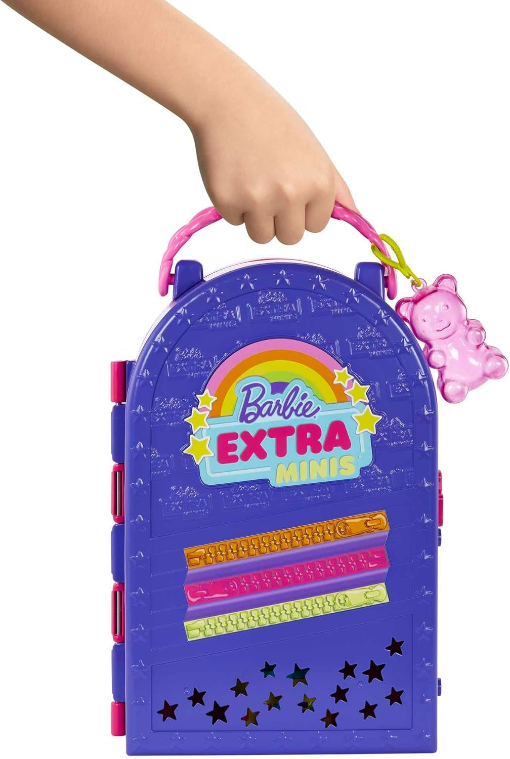 Barbie Extra Minis, Păpușă Extra Mini și Set de Joacă Boutique, Dulap cu Dulapuri, Rafturi, Oglinzi, Platformă 360, Păpușă Extra Mini cu Accesorii de Păr Roz, HHN15