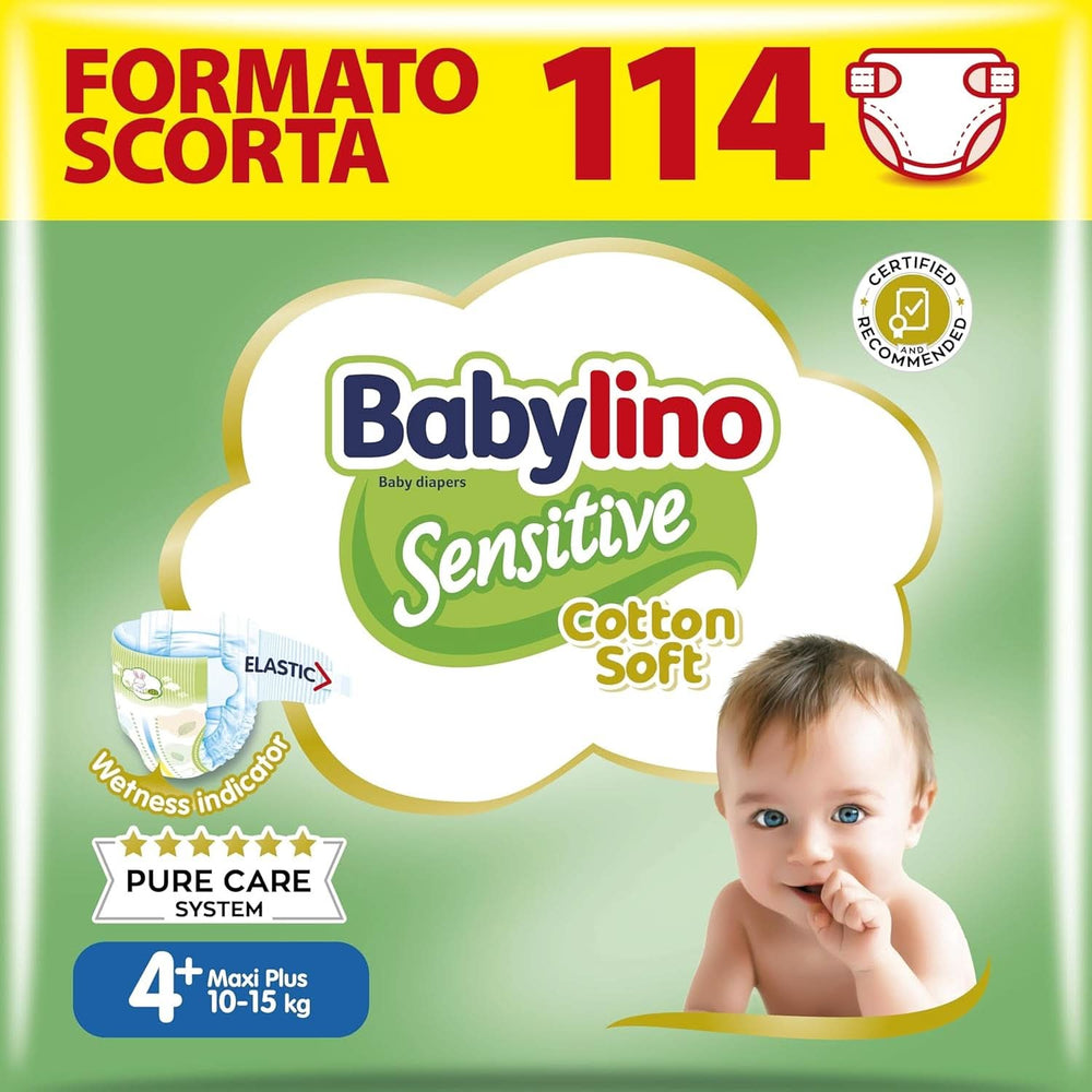 Babylino Pañales sensibles y delicados para niños, varias tallas Madre e Hijo Naty Shop Talla 4+ (19 unidades)