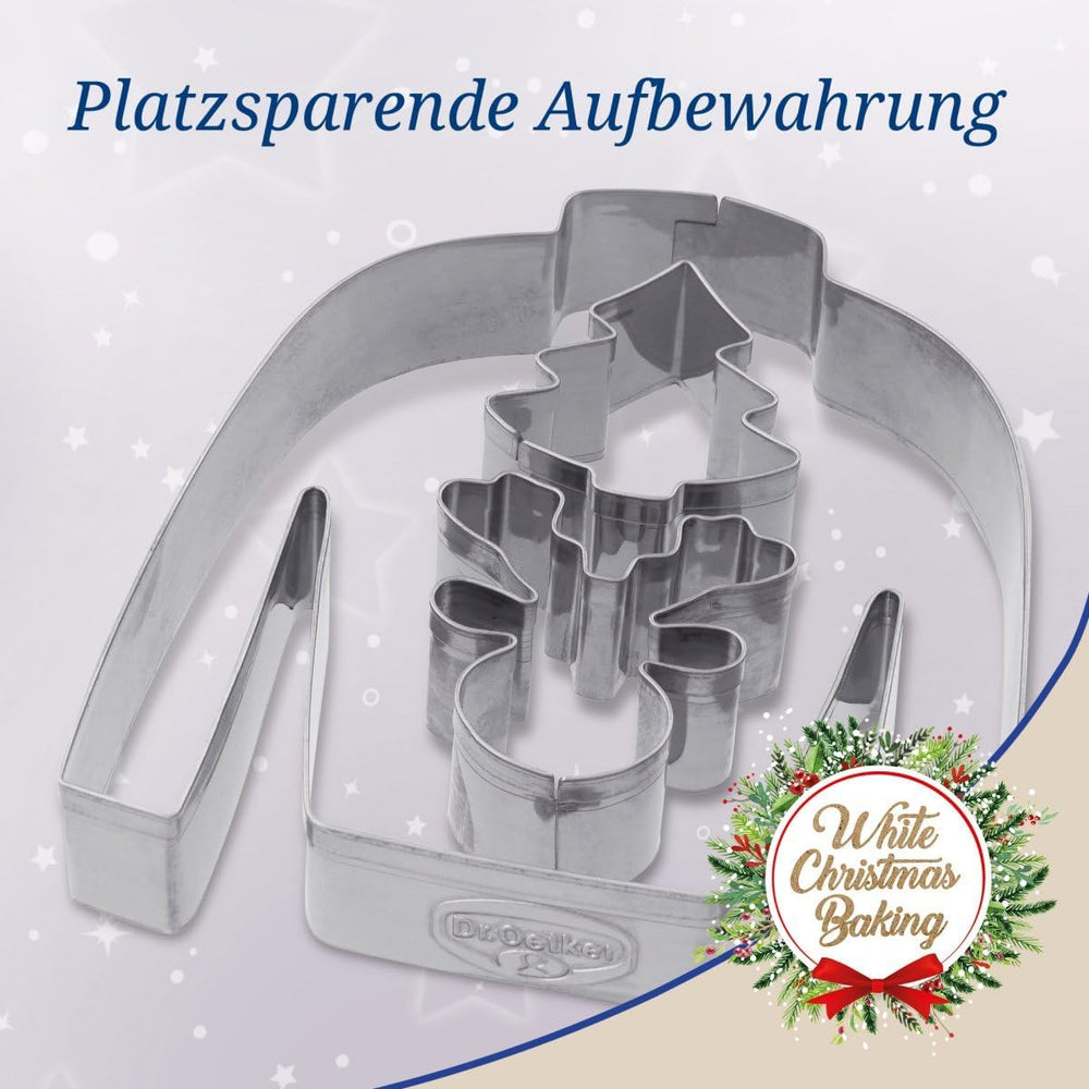 Set de 3 forme de biscuiți Dr. Oetker, model pulover urât de Crăciun – Forme de biscuiți, alb, Crăciun, copt – Forme de biscuiți din oțel inoxidabil pentru Crăciun
