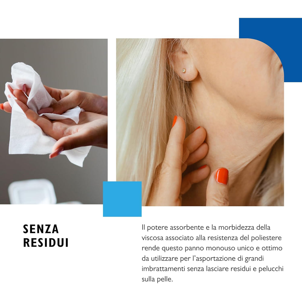 BIODERM Cellusoft - toallitas húmedas suaves, multifuncionales, desechables de viscosa y poliéster - toallitas multifuncionales para la delicada higiene de la piel sensible y enrojecida de personas mayores y niños - 30 x 38 cm (50