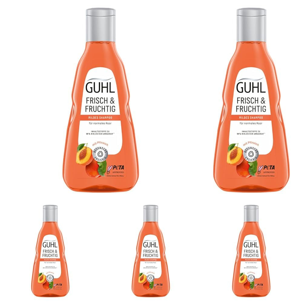 Guhl Champú Fresh & Fruity - Contenido: 250 Ml - Tipo de cabello: Normal Ducha y baño Guhl 5 x 250 ml