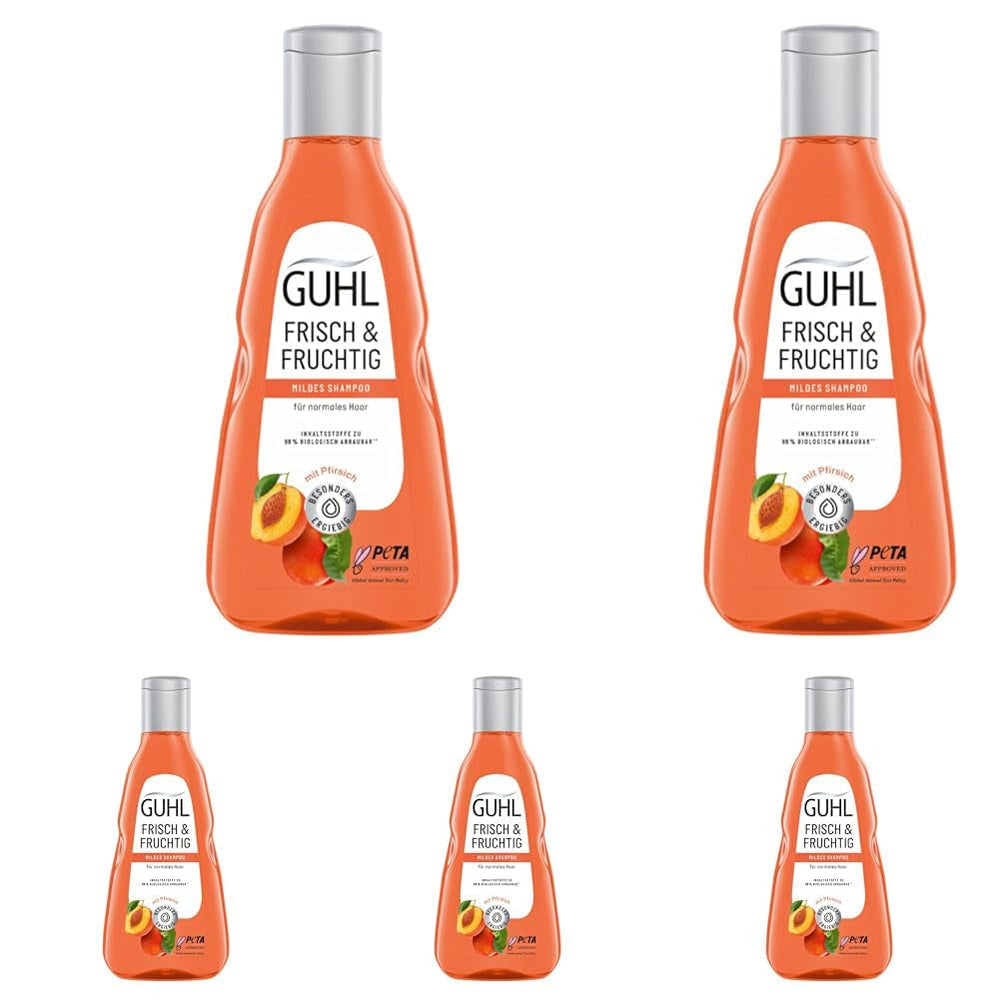 Guhl Champú Fresh & Fruity - Contenido: 250 Ml - Tipo de cabello: Normal Ducha y baño Guhl 5 x 250 ml