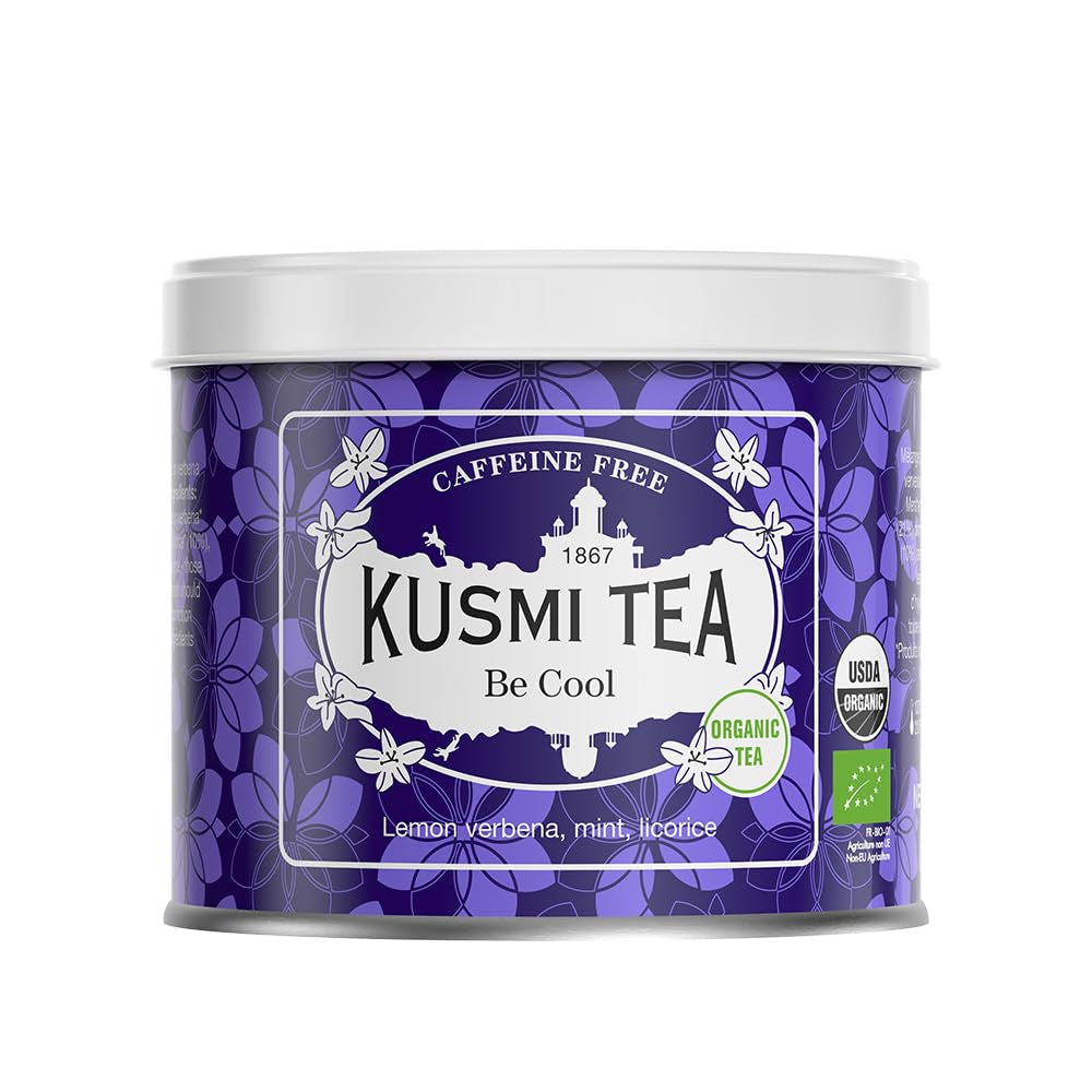 Kusmi Tea - Sweet Break - Ceai vrac organic cu hibiscus, plante și fructe - Aromă de fructe roșii și biscuiți - Ceai de fructe fără cofeină - Ceai vrac - Cutie metalică de 100 g pentru aproximativ 50 de cești