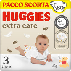 Pañales Huggies Extra Care, talla 3 (6-10 kg), 2 paquetes de 40 pañales