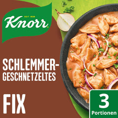 Knorr Fix Würzmischung Schlemmer-Geschnetzeltes für ein leckeres Fleischgericht ohne geschmacksverstärkende Zusatzstoffe 43 g 1 unidad