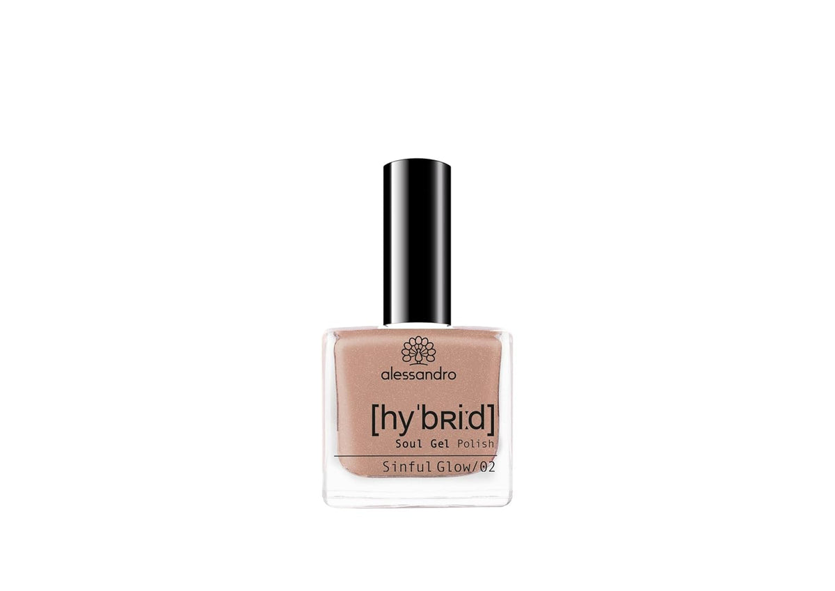 Esmalte de uñas Alessandro Sinful Glow HYBRID - Tono nude - Uñas perfectas en solo 3 pasos, sin LED - ¡dura hasta 10 días! 8ml