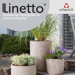Scheurich Linetto 30, jardinieră/ghiveci/jardină, rotundă, culoare: nisip, fabricată din plastic reciclat, garanție 10 ani, pentru uz exterior