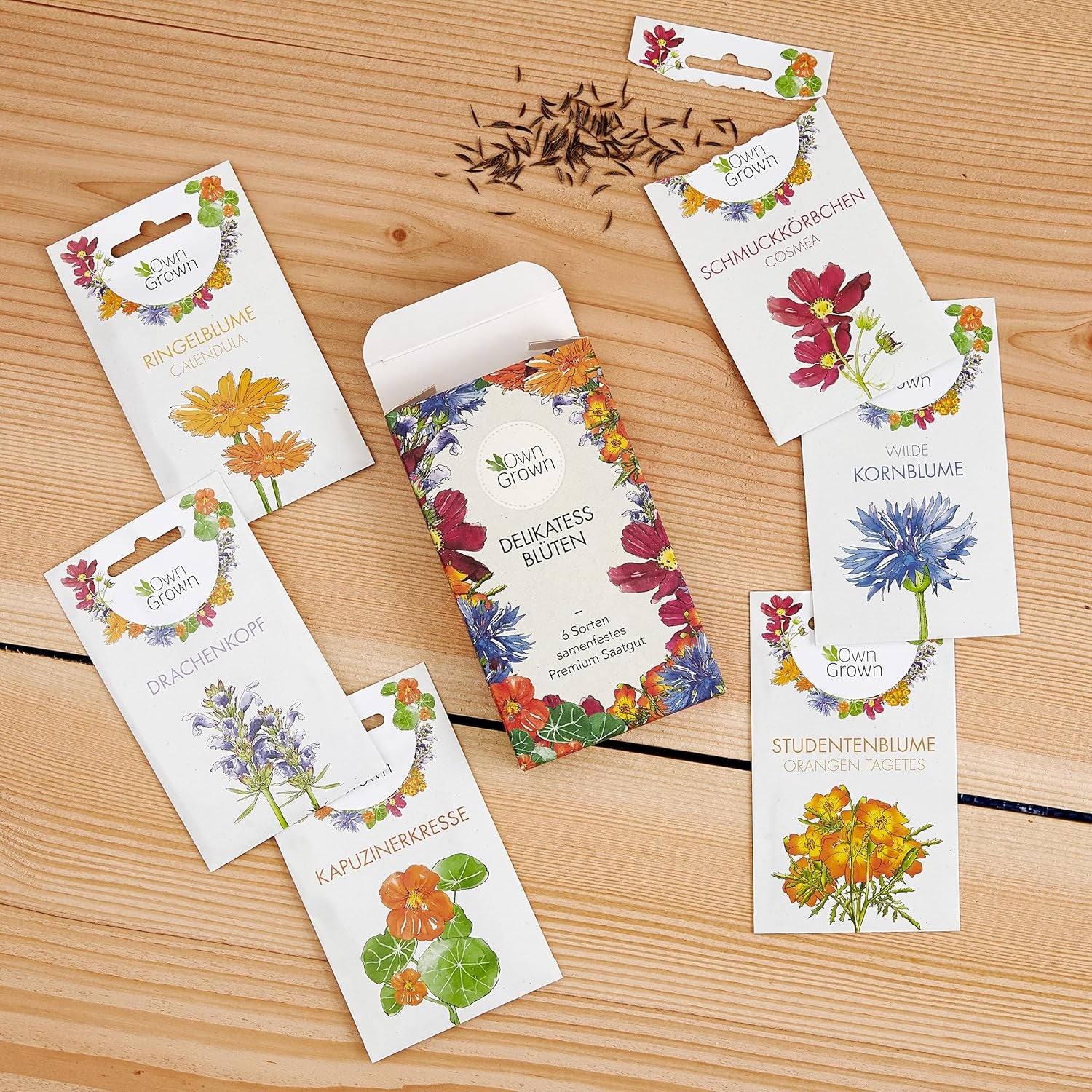 Semillas de Cosmos (moteadas): Semillas de Cosmos premium para 100 plantas de Cosmos con flores - Semillas de flores comestibles - Semillas de flores coloridas - Semillas de flores silvestres de OwnGrown