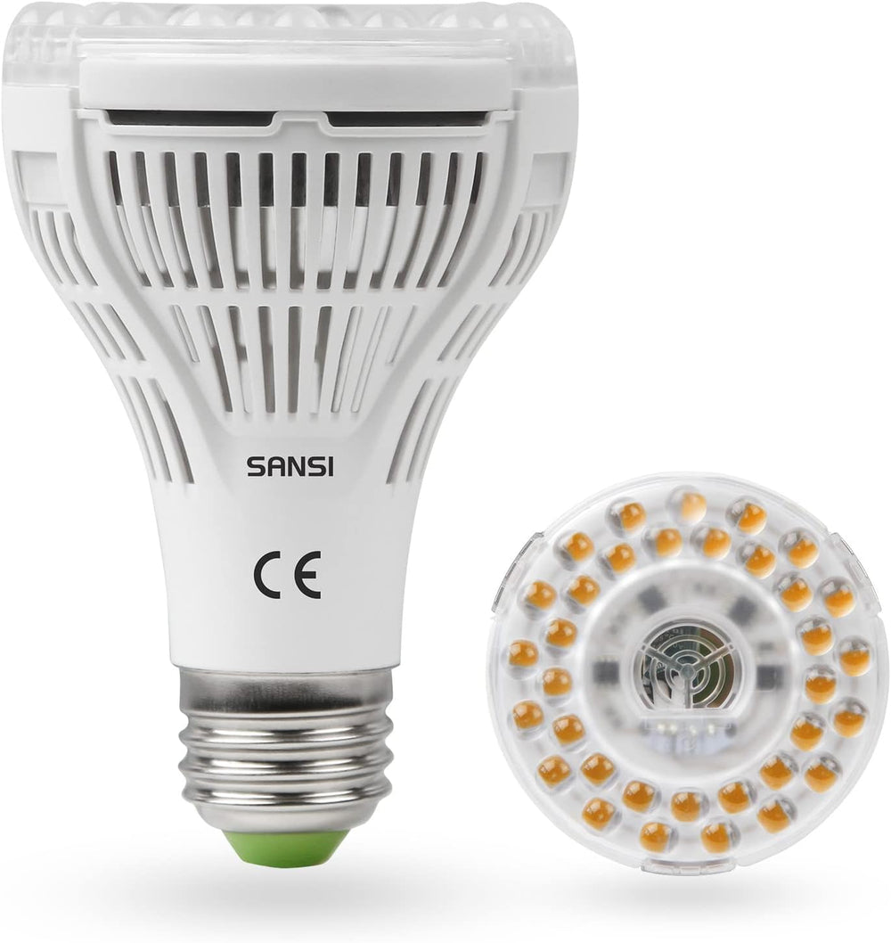 SANSI 36W Espectro Completo E27 Planta de Interior Luz de Cultivo LED Lámparas de Cultivo de Alto PPFD para Invernadero Jardín Flor Vegetal Hidroponía Tamaño Ø11.5 * 13.3cm