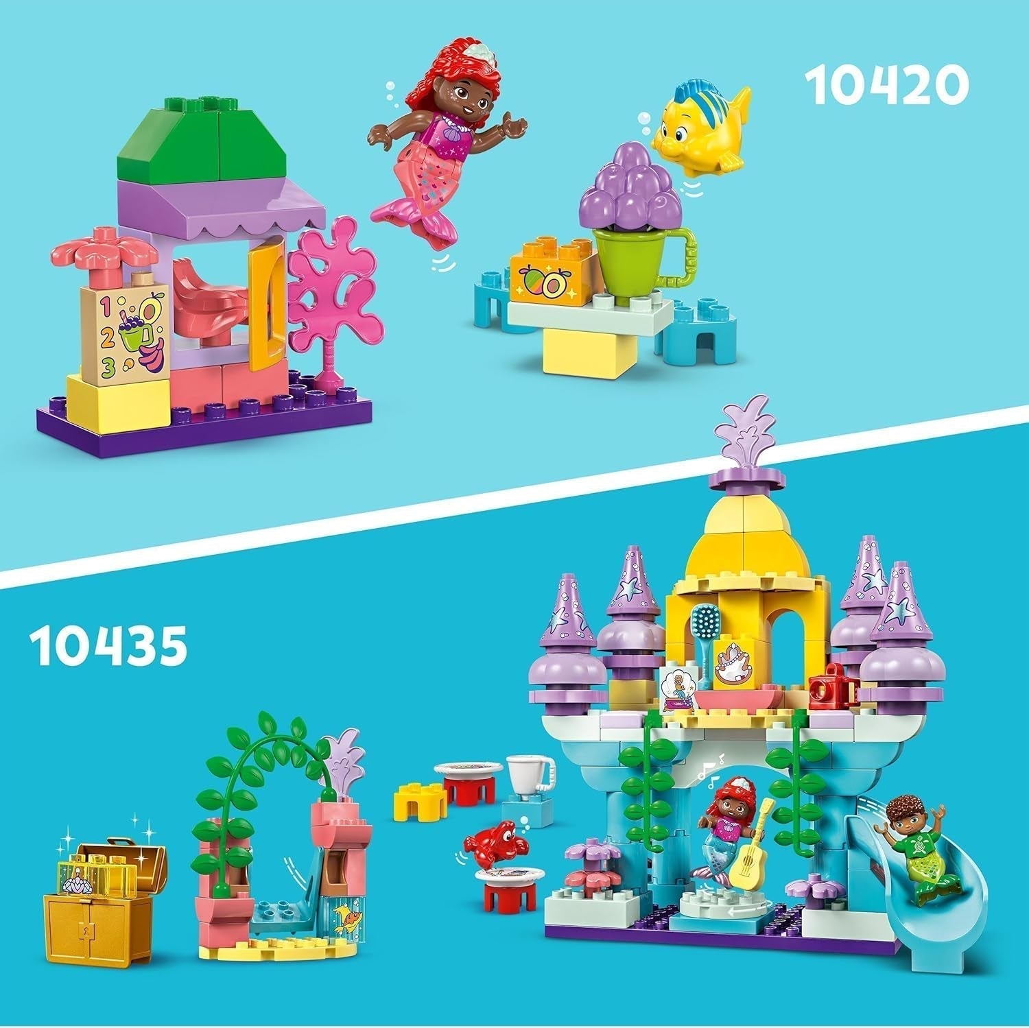 LEGO DUPLO | Palacio Mágico Subacuático de Ariel de Disney, juguete educativo para la sirena Ariel, castillo submarino para niños mayores de 2 años 10435 Juegos de construcción Besuche den LEGO-Store