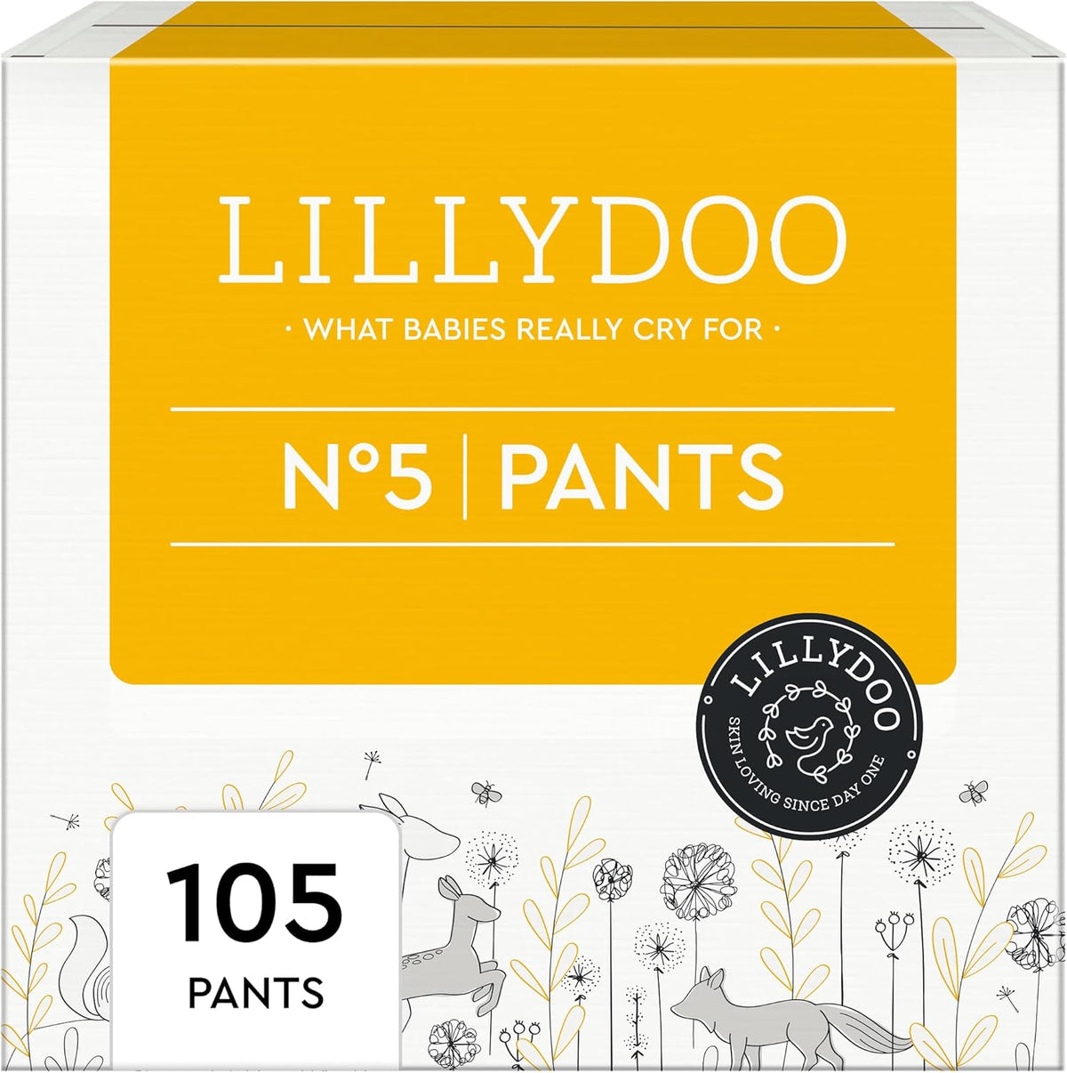LILLYDOO Pantalones Skin Friendly Talla 5 (12-17kg) Caja Mensual (105 Piezas)