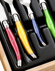 Pradel Excellence I7214P Besteckgarnitur Laguiole, Pastelfarben, 24-Teilig Cocina Naty Shop