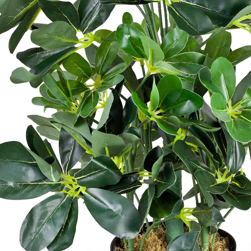 Decovego Schefflera Kunstpflanze, Künstliche Strahlenaralie 60 Cm, Robustes Kunststoffmaterial, Für Innenbereiche, Pflegeleichte Deko