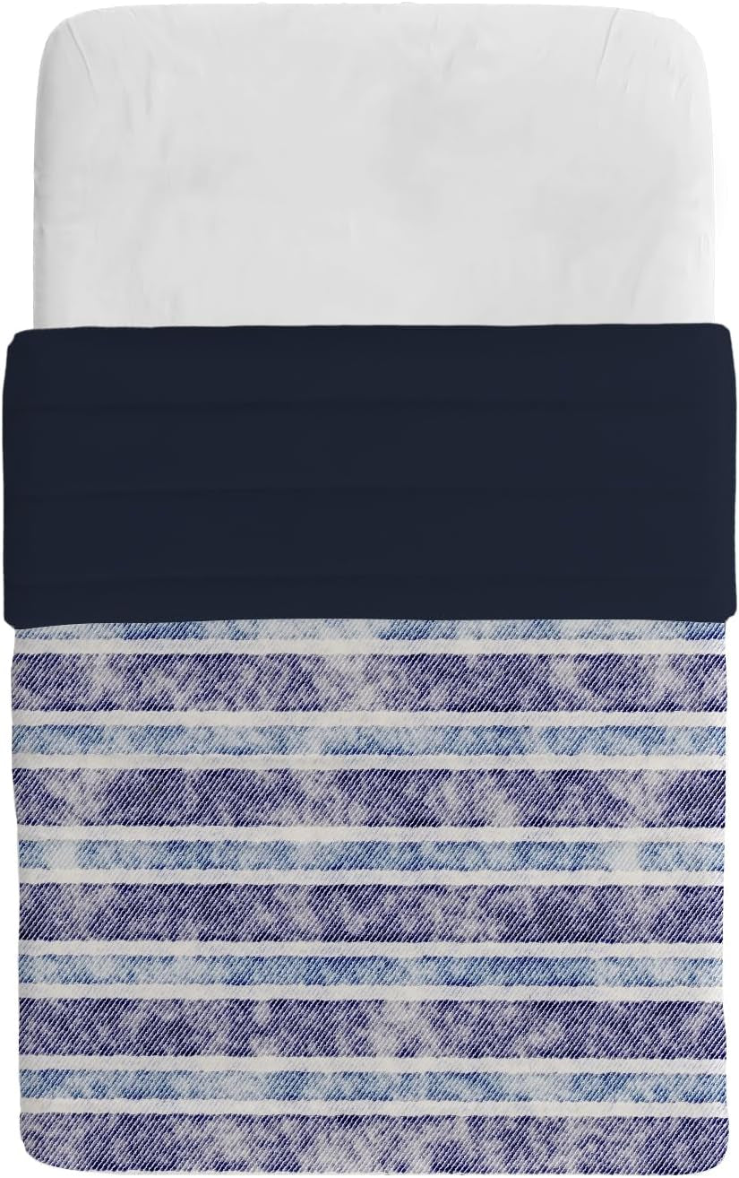 Cuvertură de vară Basic, microfibră, dungi de blugi, 200X240Cm Plapumi si pilote Naty Shop