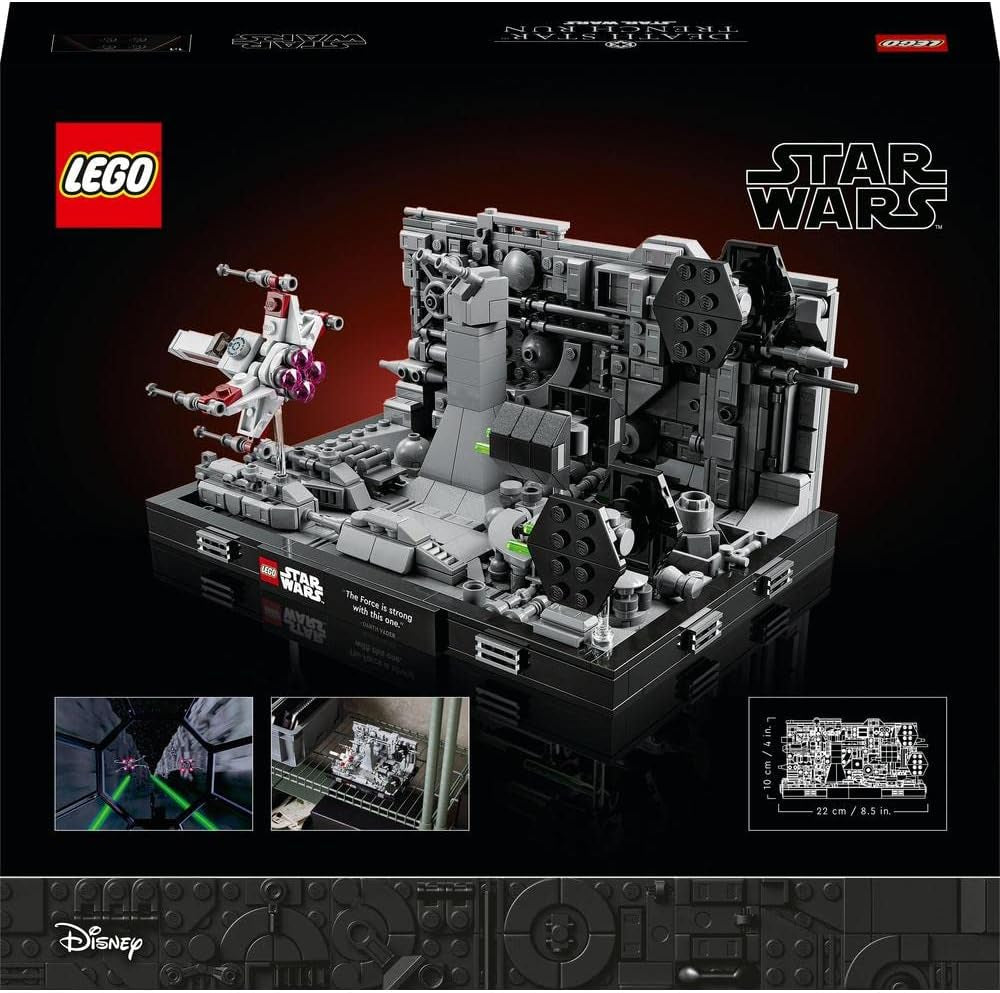 LEGO 75329 Star Wars Death Star Trench Run Diorama Set, kit model pentru adulți cu X-Wing-ul lui Luke Skywalker, merchandise pentru fani din A New Hope, decorare cameră, cadou Seturi de constructie Besuche den LEGO-Store