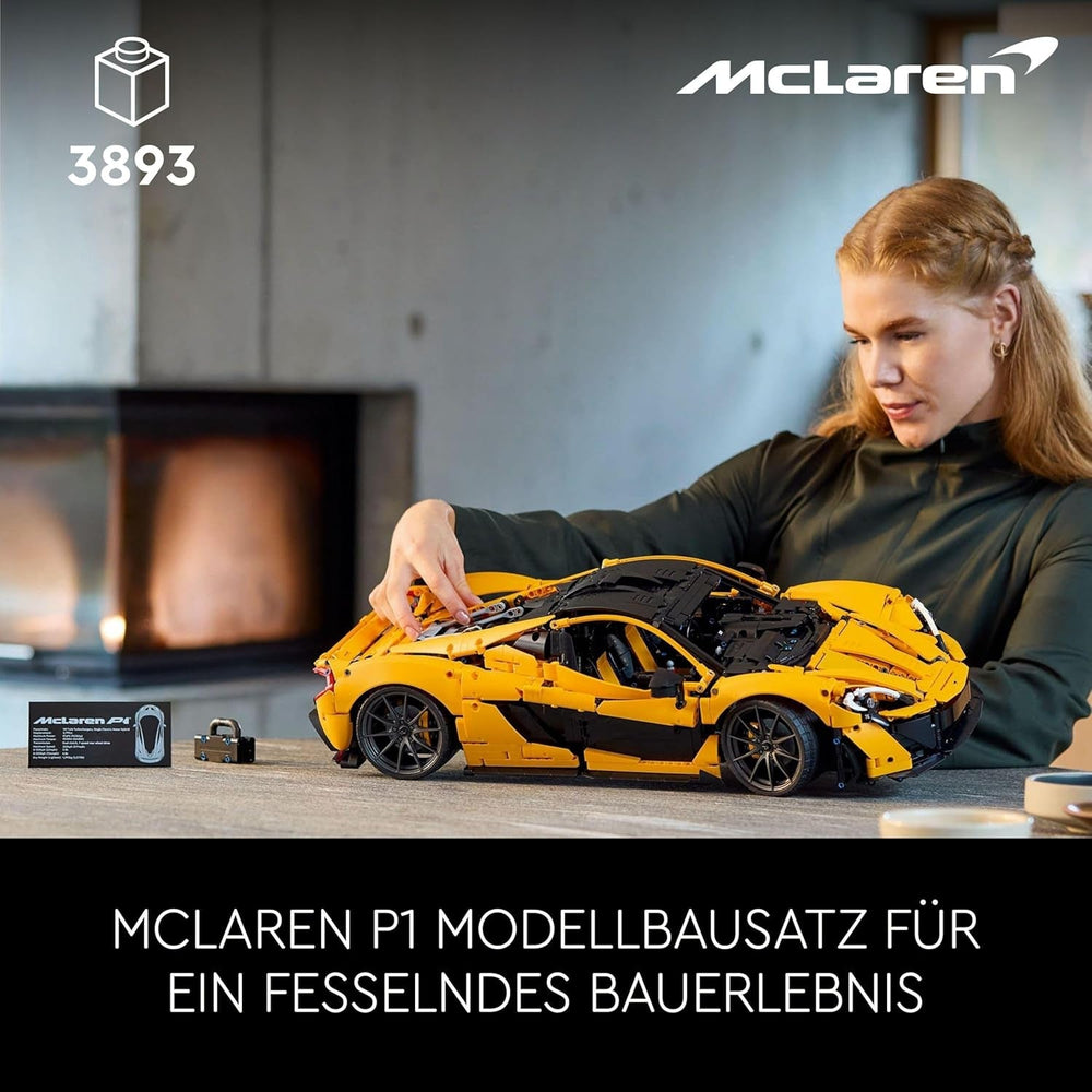 LEGO Technic Juego de superdeportivo Mclaren P1 para adultos, regalo para aficionados a los coches, motor de pistón V8, transmisión de 7 velocidades, coche a escala, juego de coches de juguete 42172 Juegos de construcción Besuche den LEGO-Store