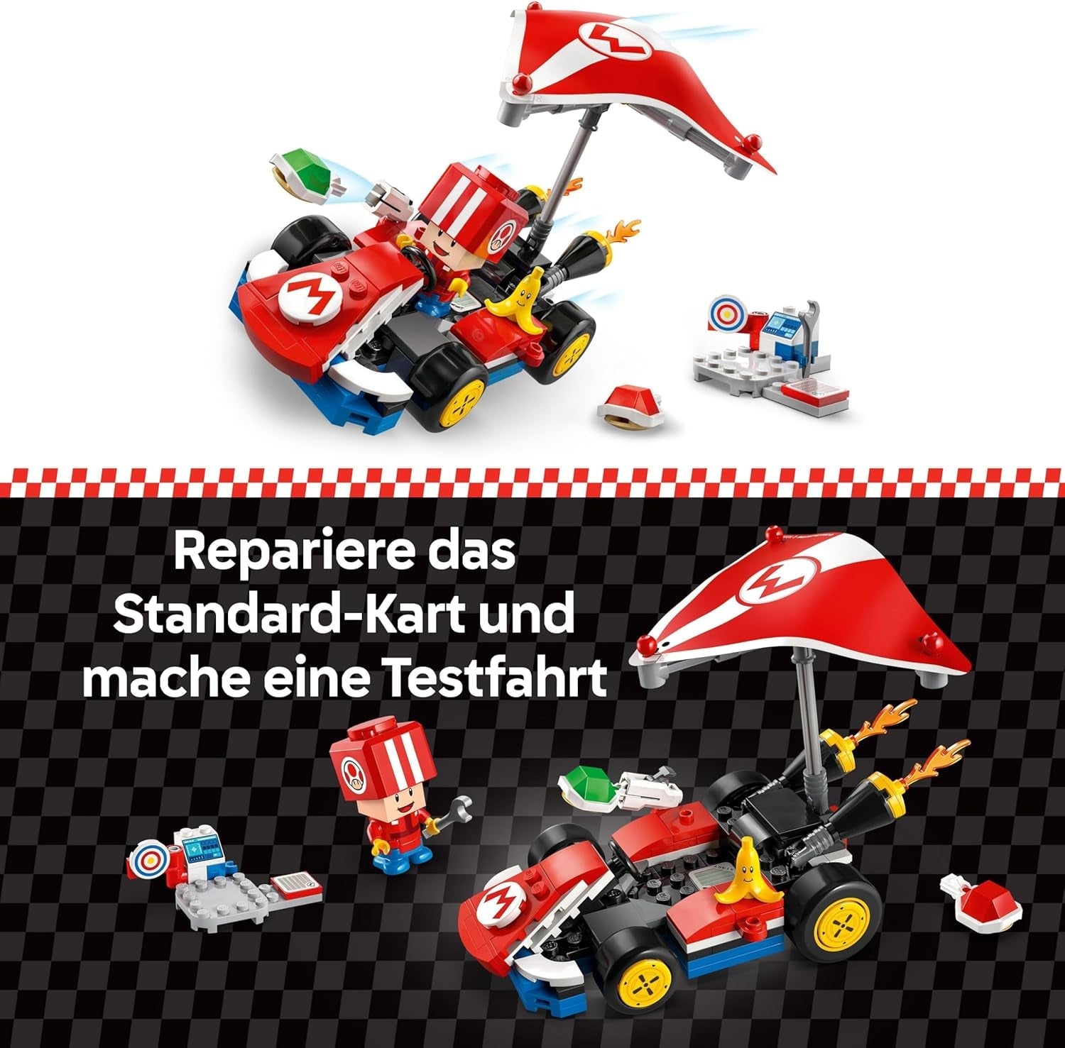 LEGO Super Mario: Mario Kart - Kart estándar, Colección Nintendo, Regalo para niños, Permite a niños, niñas y jugadores de 7 años en adelante jugar de forma independiente, Juguete de aventuras con figura de sapo 72032 Juegos de construcción Besuche den LEGO-Store