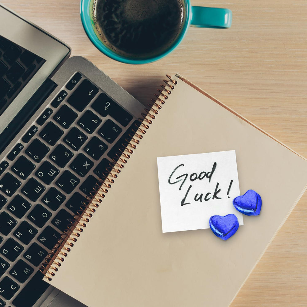 Günthart 150 Corazones de Chocolate Azul con Relleno de Turrón | Pingüinos con Crema de Turrón | Corazones de pingüino de chocolate azul | Competencia | Corazones de chocolate azul | Pingüino (1,2 kg)