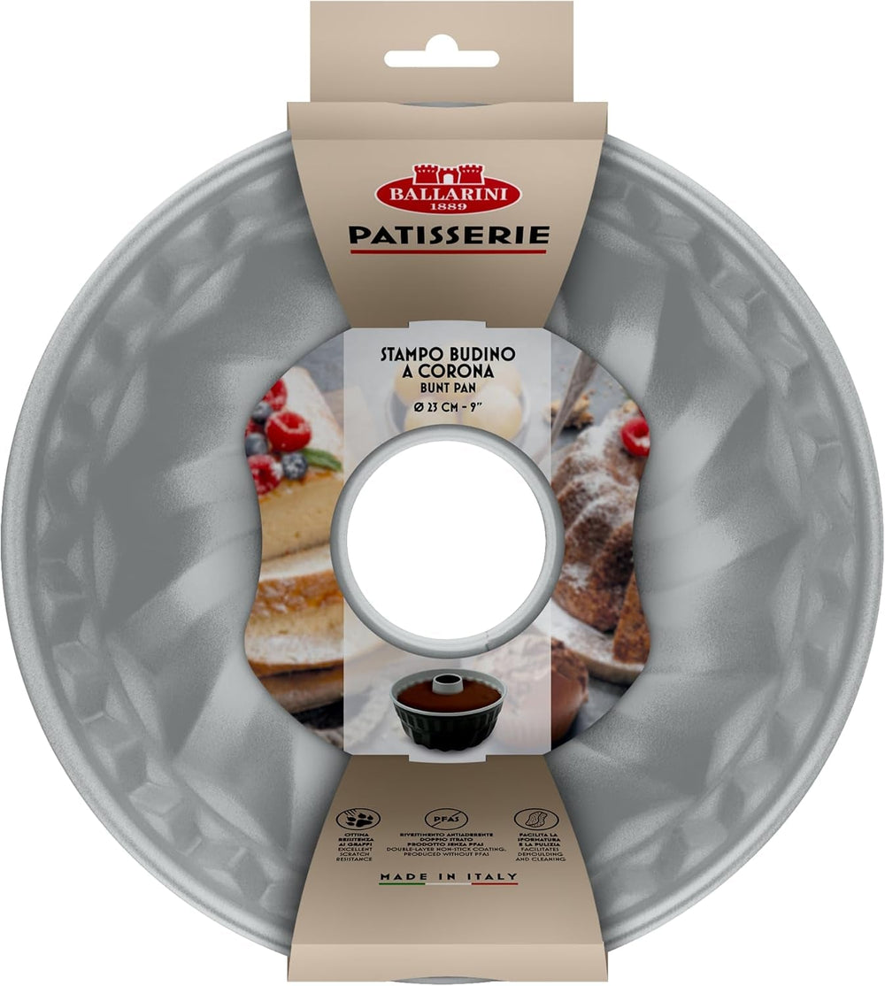 Ballarini, Molde para hornear, varios modelos Moldes y bandejas para hornear Naty Shop Molde para budín Gris, corona 23 cm