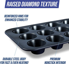Blue Diamond Bakeware 12Er Muffinform Mit Antihaftbeschichtung, Blau Moldes y bandejas para hornear Naty Shop